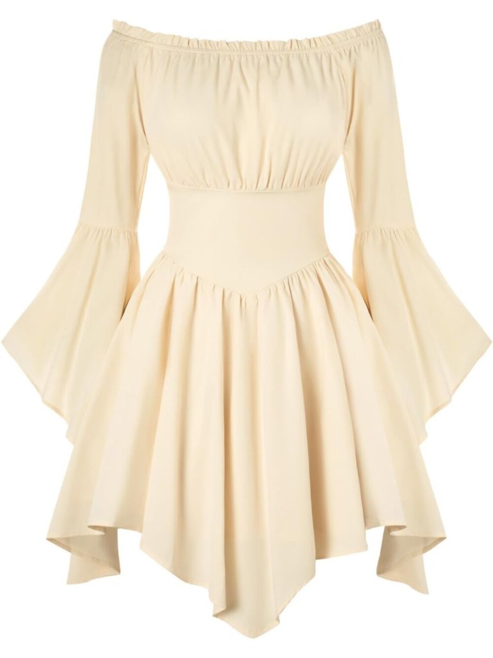 Women's Apricot Bell Sleeve Off Shoulder Imported Halloween Costume Dress